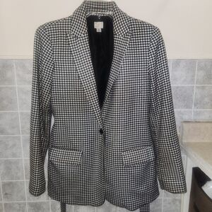 Houndstooth Belted Blazer